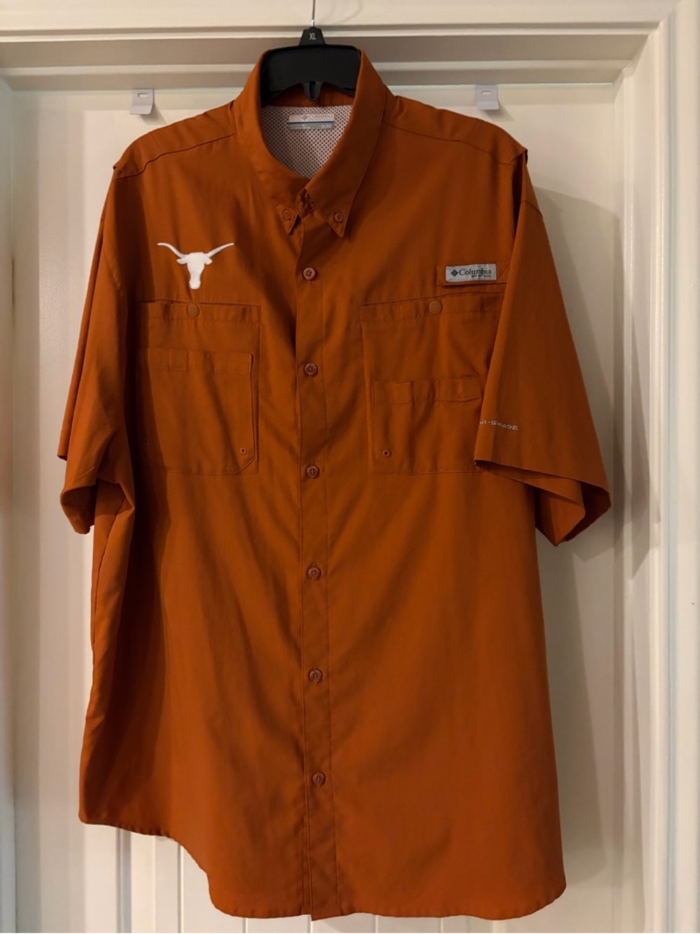 Columbia Men’s Short-Sleeve Button Shirt - Burnt Orange XL